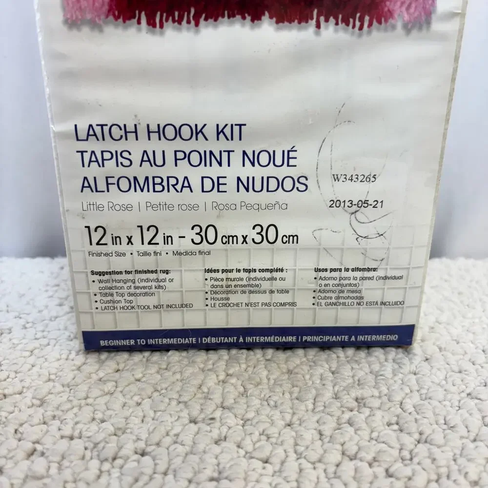 Latch Hook Kit Little Rose 12x12 Sealed Wonderart by Caron No Tool Included